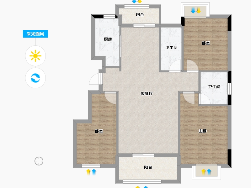 江西省-吉安市-庐陵北苑-94.56-户型库-采光通风