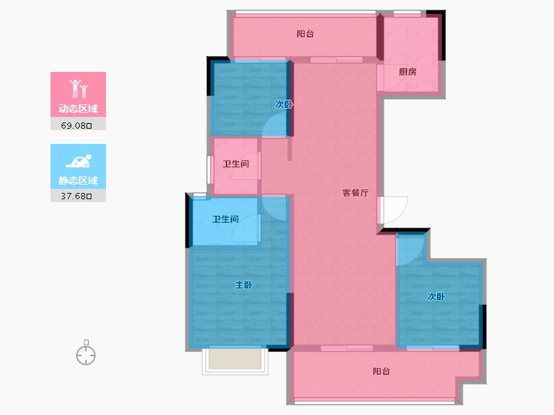 安徽省-阜阳市-界首华安公园城-96.01-户型库-动静分区