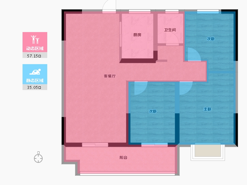 安徽省-阜阳市-安建雍和府-82.57-户型库-动静分区