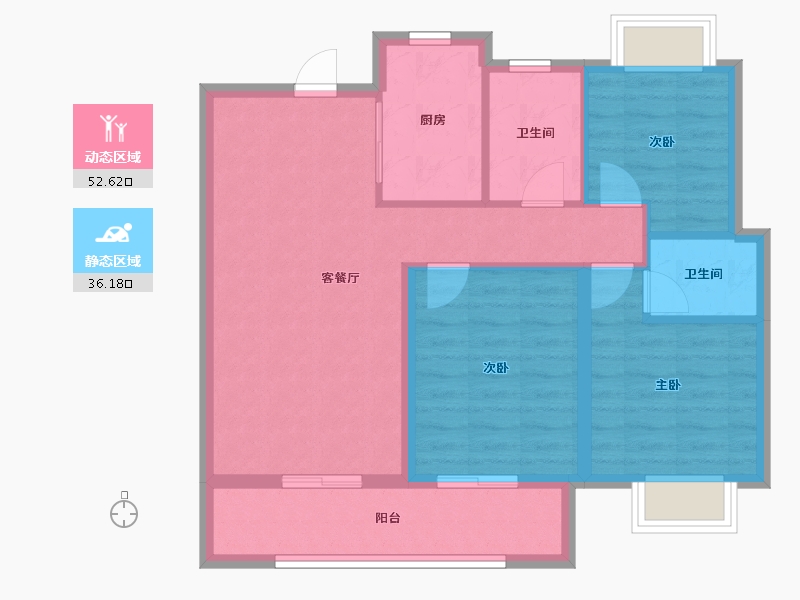 江西省-吉安市-美璟华府-79.57-户型库-动静分区