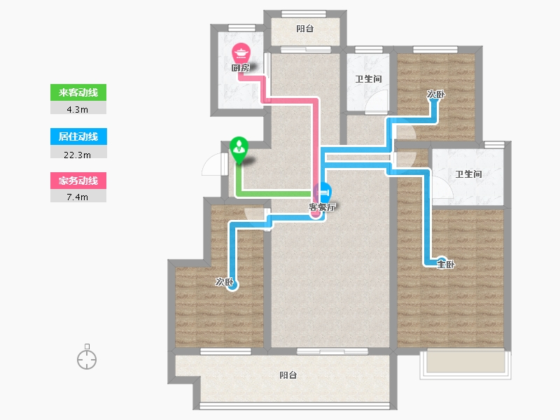 河南省-安阳市-滑县建业尊府-108.95-户型库-动静线