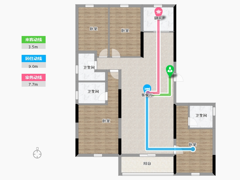 河北省-承德市-豪庭御景二期-139.73-户型库-动静线