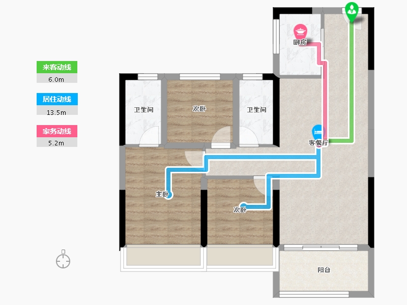 安徽省-滁州市-碧桂园江北新城-76.01-户型库-动静线