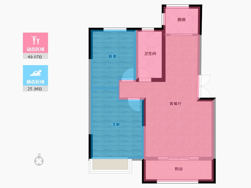 辽宁省-辽阳市-金首府-66.97-户型库-动静分区