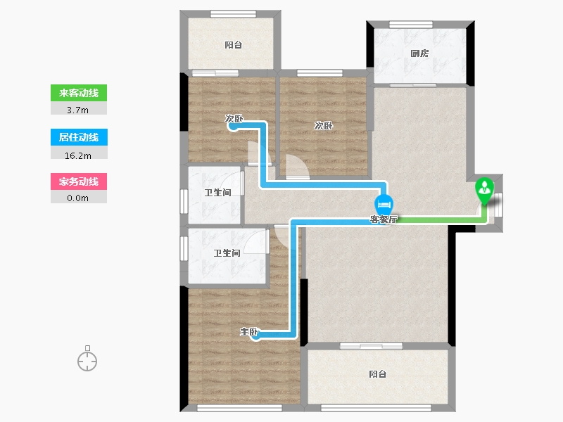 湖南省-衡阳市-金河湾尚品-105.00-户型库-动静线