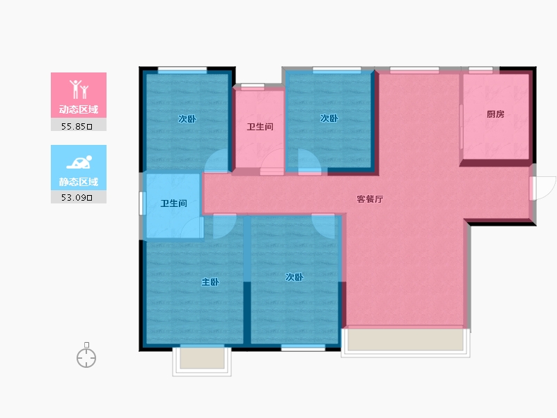 甘肃省-陇南市-康龙翡翠城-112.00-户型库-动静分区