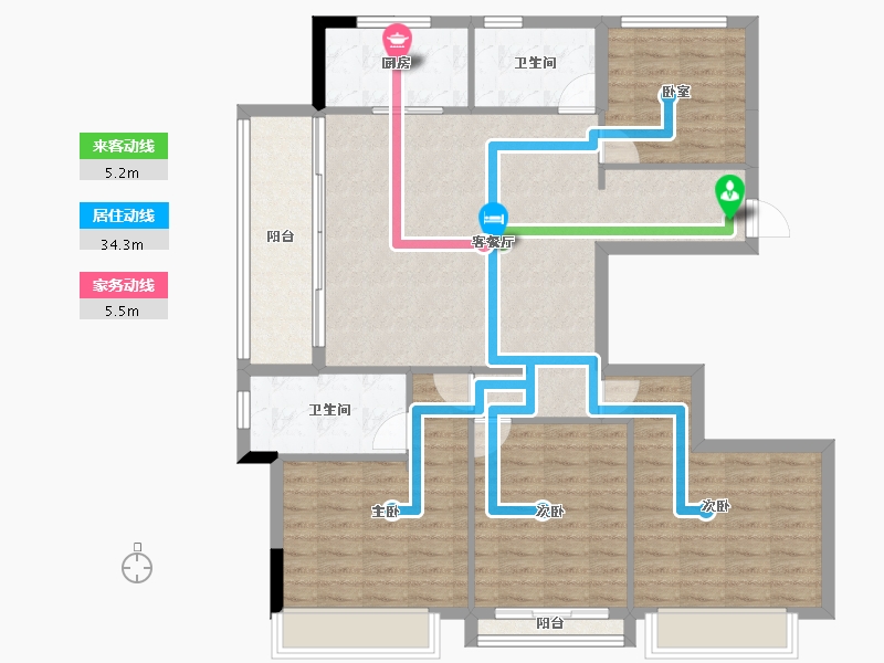 浙江省-丽水市-美林松州华庭-114.40-户型库-动静线