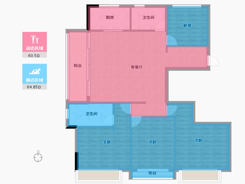 浙江省-丽水市-美林松州华庭-114.40-户型库-动静分区