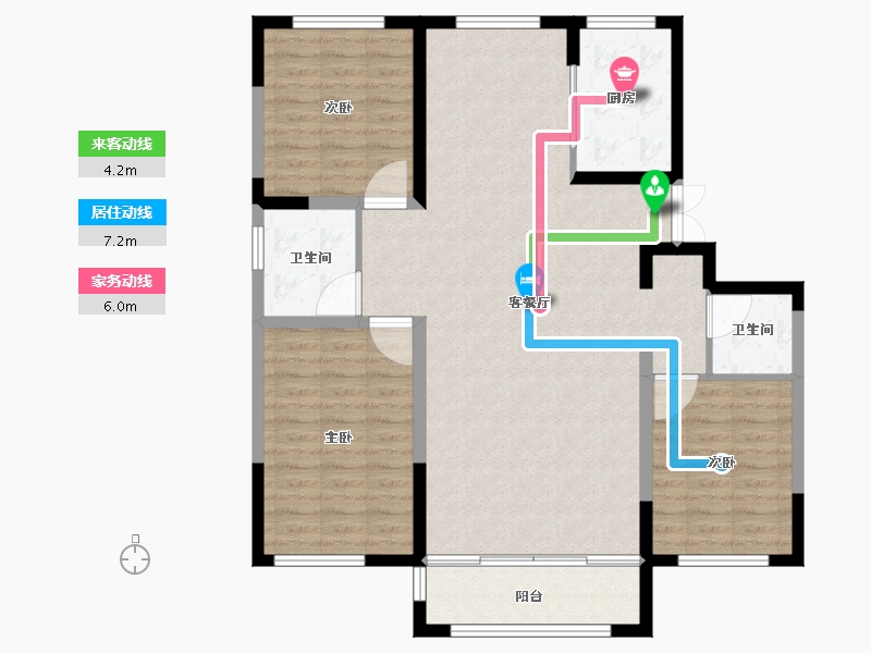 宁夏回族自治区-吴忠市-星河传说住宅小区·二期-108.80-户型库-动静线