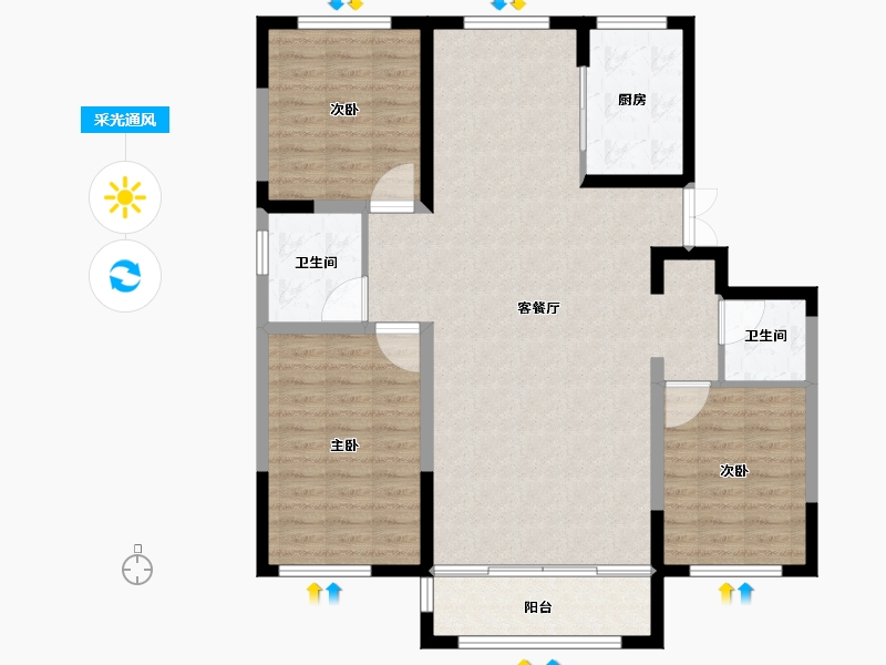 宁夏回族自治区-吴忠市-星河传说住宅小区·二期-108.80-户型库-采光通风