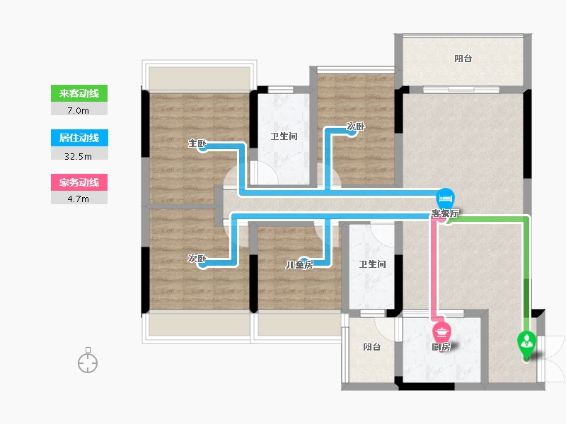 贵州省-毕节市-雍台锦园-99.08-户型库-动静线