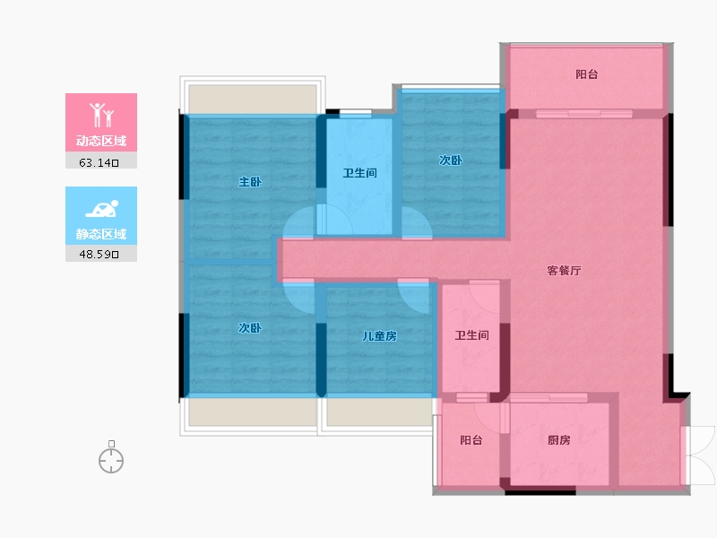 贵州省-毕节市-雍台锦园-99.08-户型库-动静分区