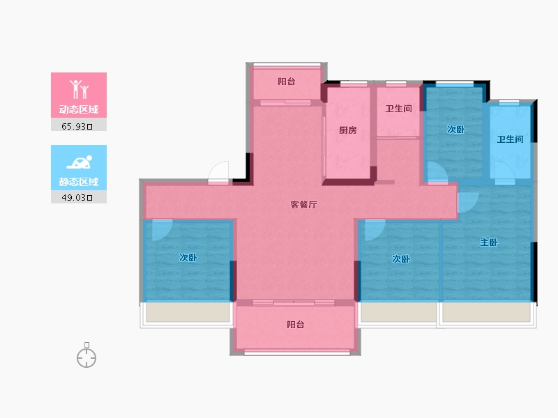 安徽省-滁州市-碧桂园江北新城-102.41-户型库-动静分区