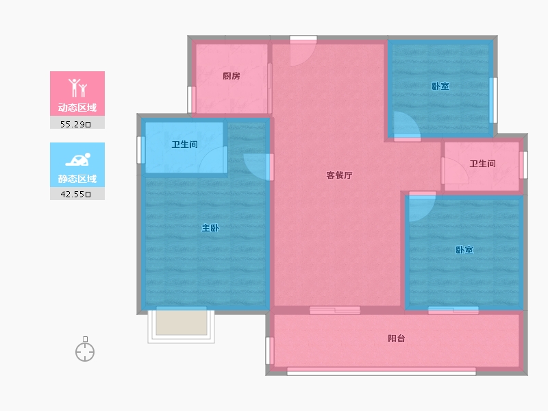 广西壮族自治区-桂林市-昭州鑫城C4区-87.22-户型库-动静分区