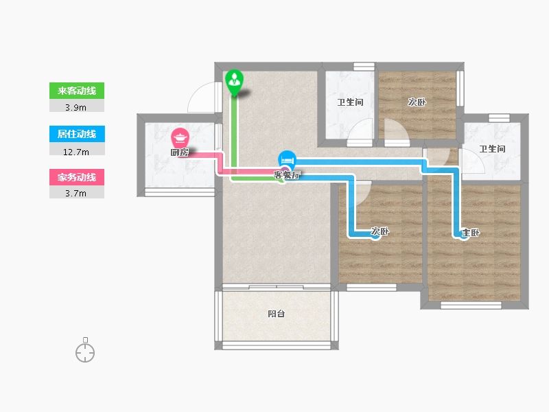 四川省-广安市-龙鑫美湖湾-67.42-户型库-动静线