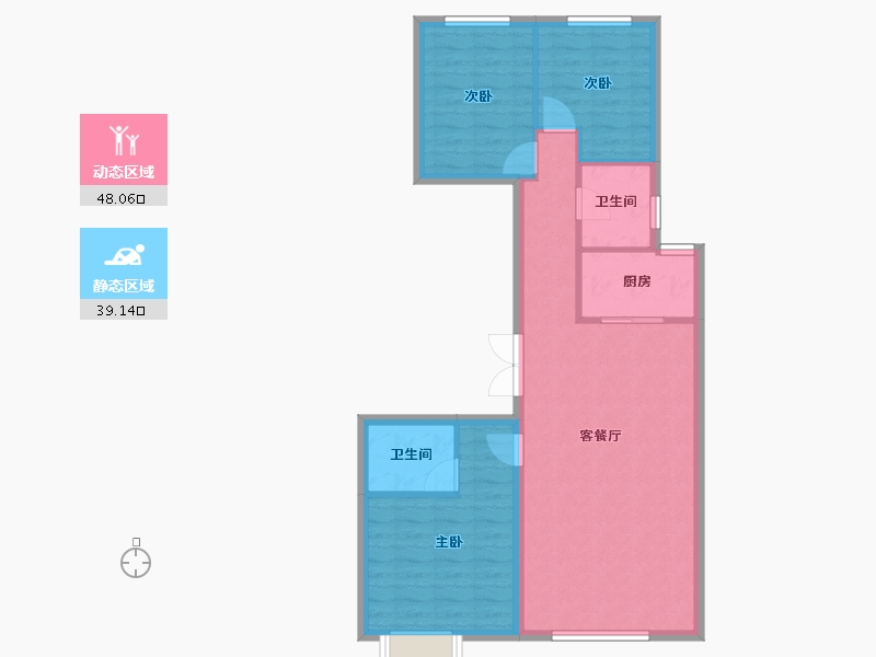 内蒙古自治区-包头市-方兴衛仕府-78.80-户型库-动静分区