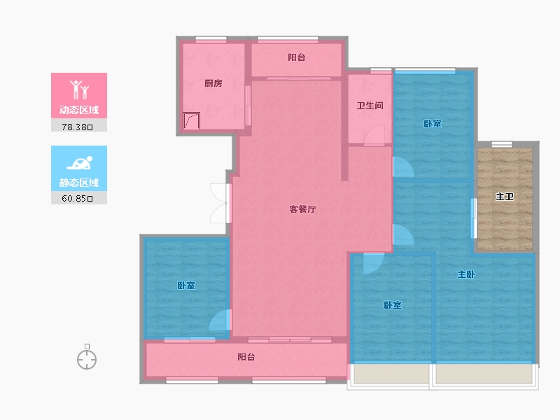 山东省-济宁市-城投绿城·湖畔雲庐-134.82-户型库-动静分区