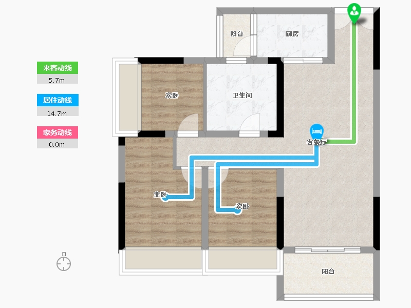 贵州省-毕节市-雍台锦园-76.33-户型库-动静线