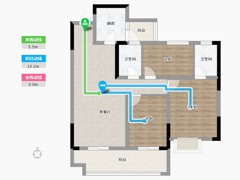 广西壮族自治区-桂林市-新安厦西宸源菩-87.21-户型库-动静线