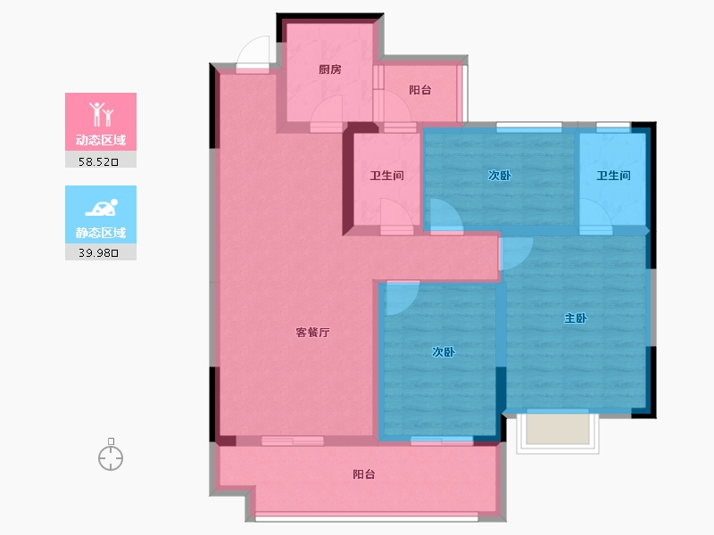 广西壮族自治区-桂林市-新安厦西宸源菩-87.21-户型库-动静分区