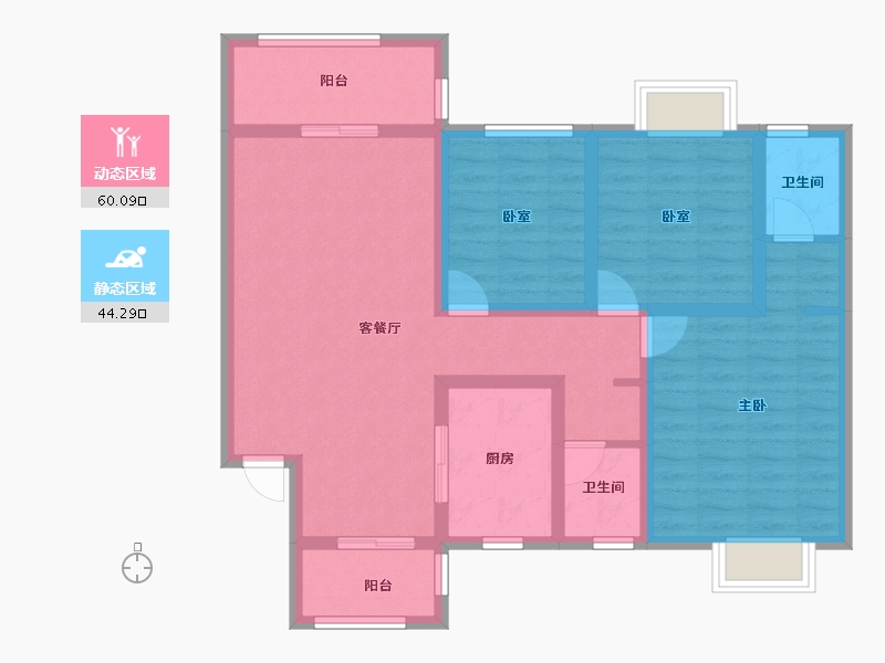 广西壮族自治区-桂林市-昭州鑫城C4区-92.05-户型库-动静分区