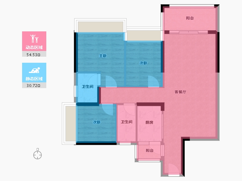 广东省-云浮市-中华文苑-80.99-户型库-动静分区