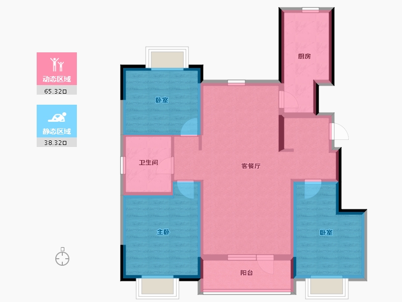 辽宁省-辽阳市-保利大河源著-92.00-户型库-动静分区