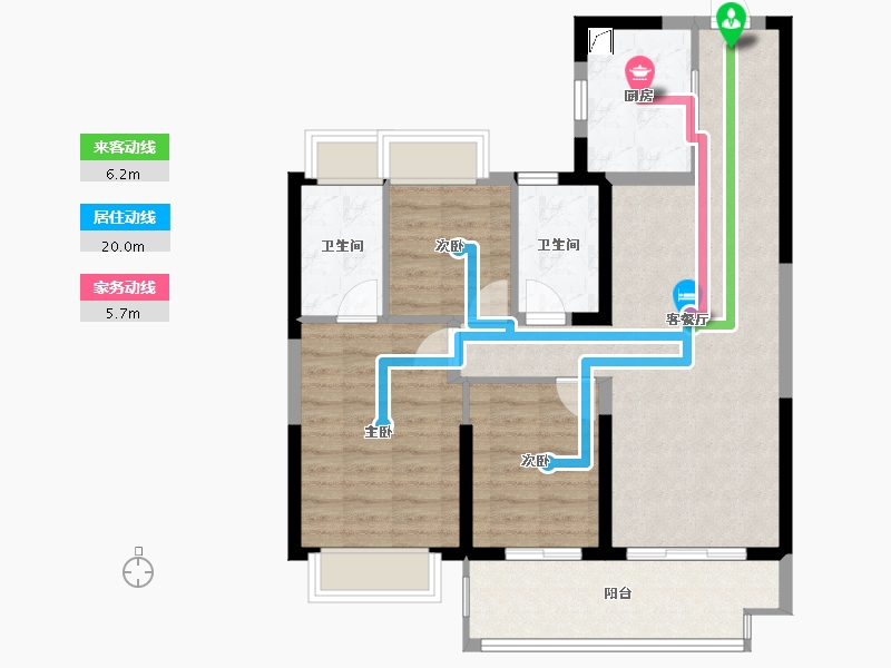 江苏省-苏州市-碧桂园凤凰荟-85.69-户型库-动静线