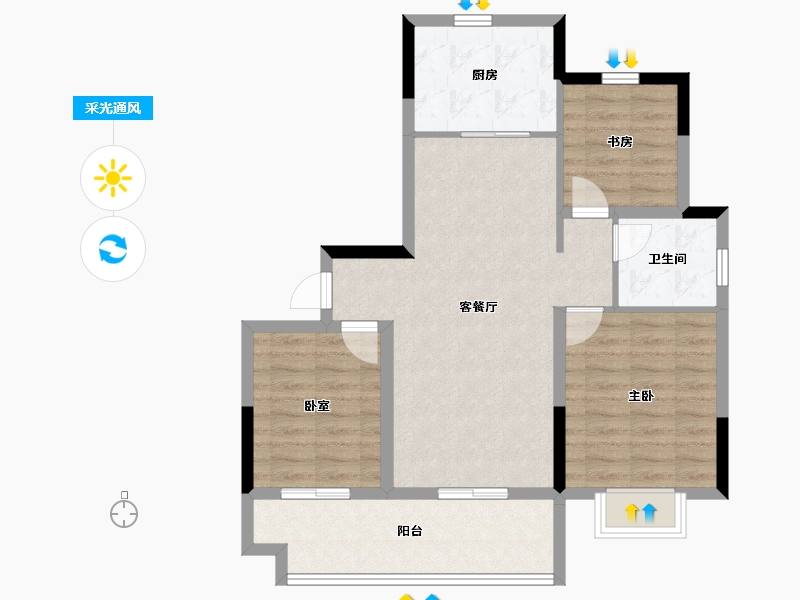 安徽省-安庆市-高速菱湖公馆-78.40-户型库-采光通风