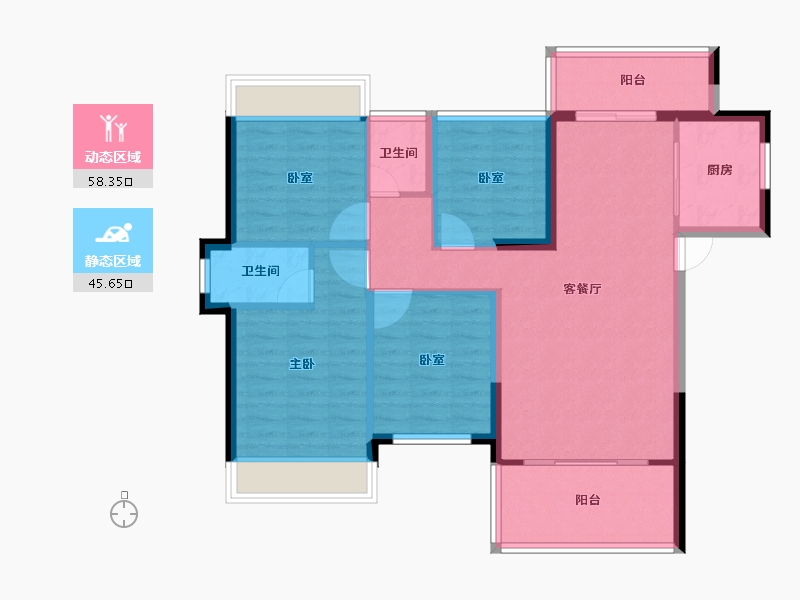 广东省-河源市-友诚丽苑-93.60-户型库-动静分区