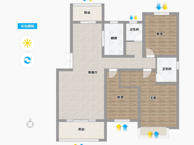 陕西省-安康市-城投公园中央-112.00-户型库-采光通风