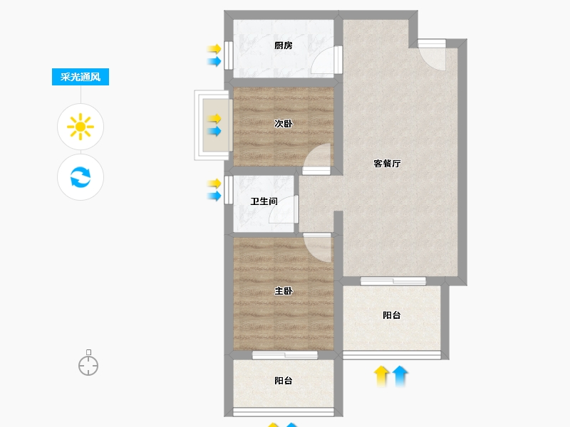 广西壮族自治区-北海市-彰泰白鹭湾-58.33-户型库-采光通风