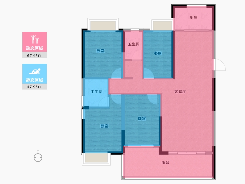 湖南省-衡阳市-东投归雁台-103.93-户型库-动静分区