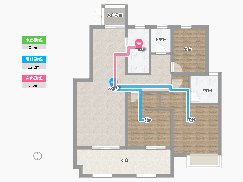 江苏省-淮安市-明发金色水岸-95.90-户型库-动静线