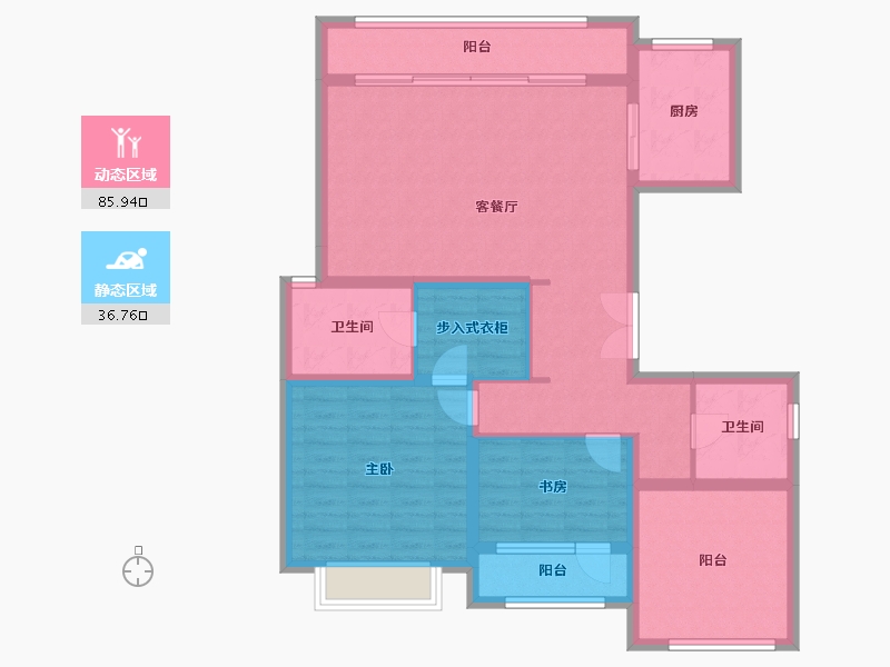 吉林省-吉林市-盈胜春晓-109.69-户型库-动静分区