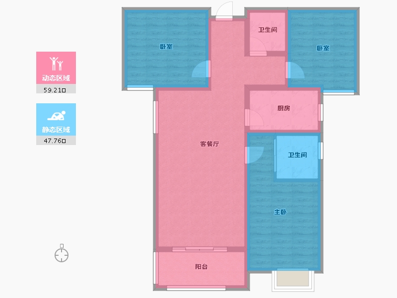 陕西省-安康市-城投公园中央-95.24-户型库-动静分区