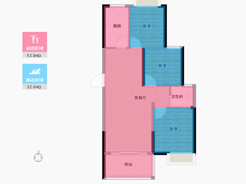 湖南省-衡阳市-东投归雁台-78.40-户型库-动静分区