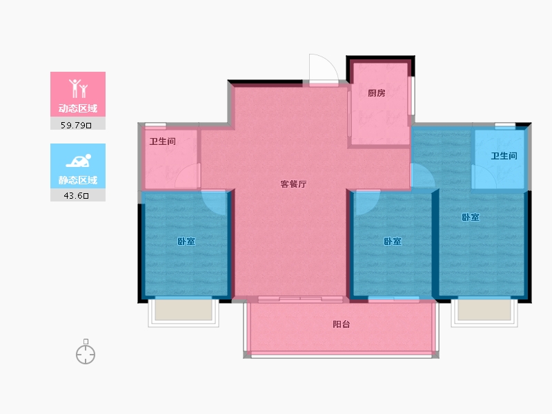 湖南省-衡阳市-东投归雁台-93.60-户型库-动静分区