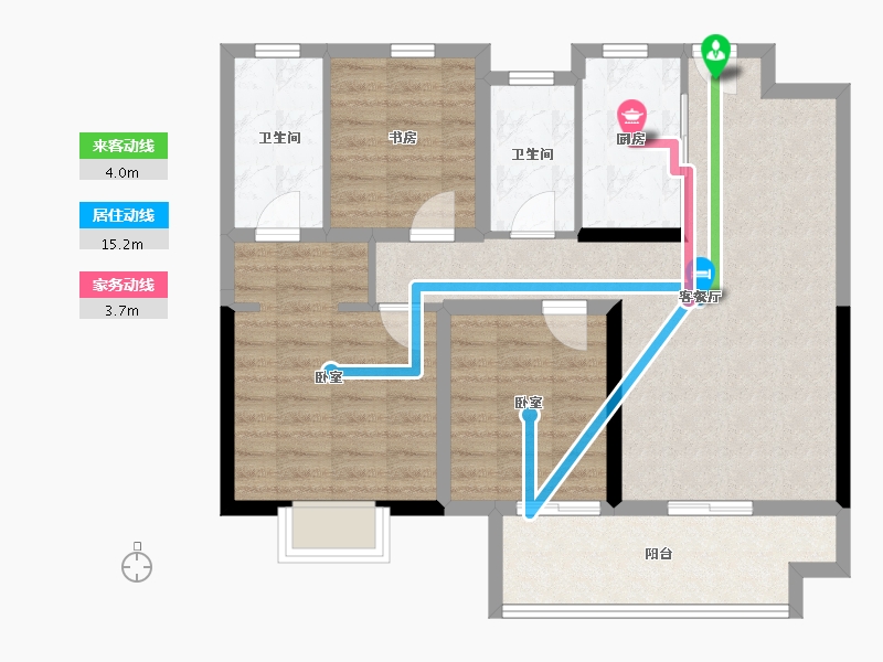 陕西省-安康市-中梁宸院-85.60-户型库-动静线