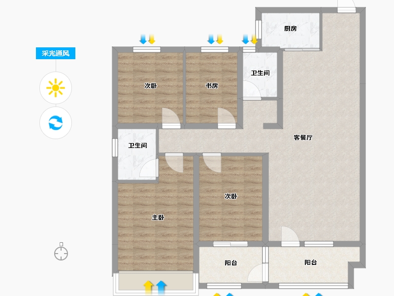 山东省-日照市-天宁君悦府（南区）-120.00-户型库-采光通风