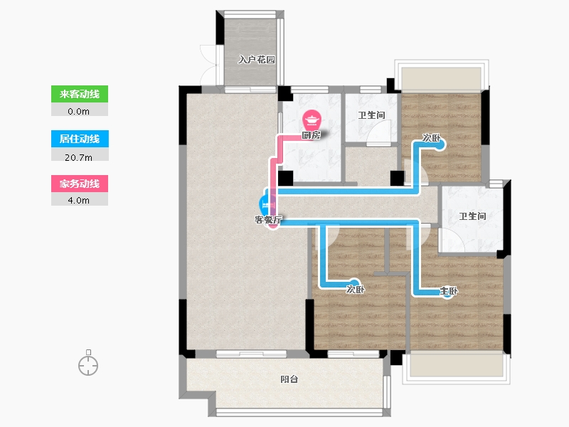 湖北省-天门市-碧水园锦城-92.91-户型库-动静线