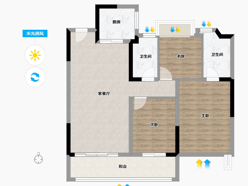 安徽省-滁州市-祥生未来樾-84.01-户型库-采光通风