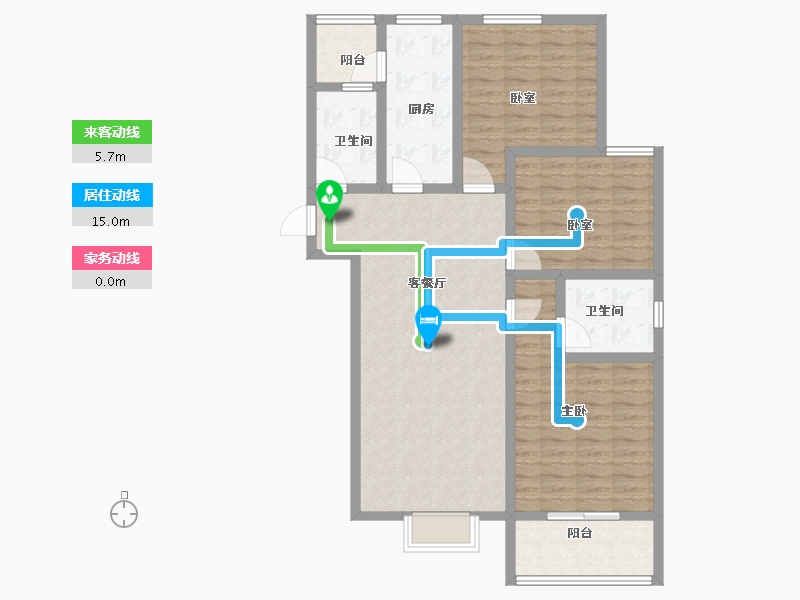 陕西省-宝鸡市-锦华世纪苑-104.80-户型库-动静线