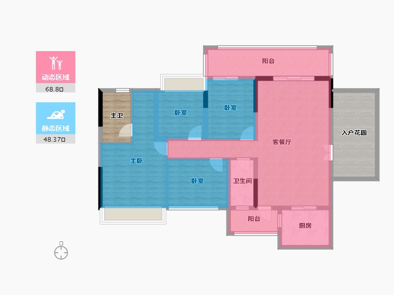 广西壮族自治区-来宾市-猎天·地王华府-122.02-户型库-动静分区