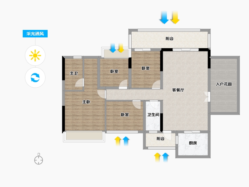 广西壮族自治区-来宾市-猎天·地王华府-122.02-户型库-采光通风