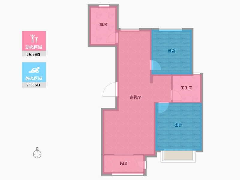 河北省-沧州市-御湖上院-74.59-户型库-动静分区