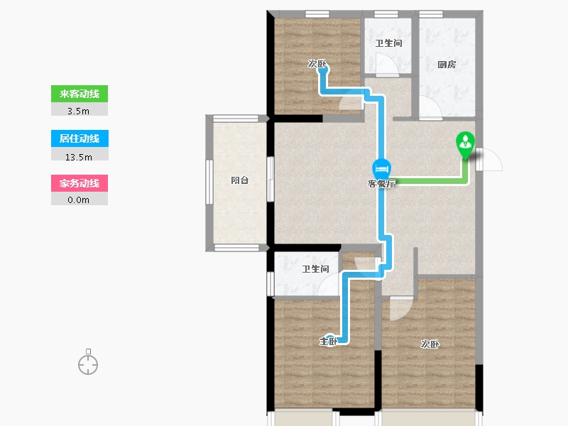 江苏省-淮安市-明发金色水岸-95.20-户型库-动静线