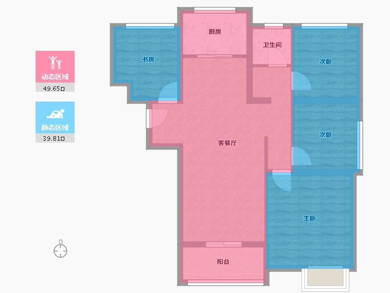 安徽省-阜阳市-宝瑞凯旋城-79.57-户型库-动静分区