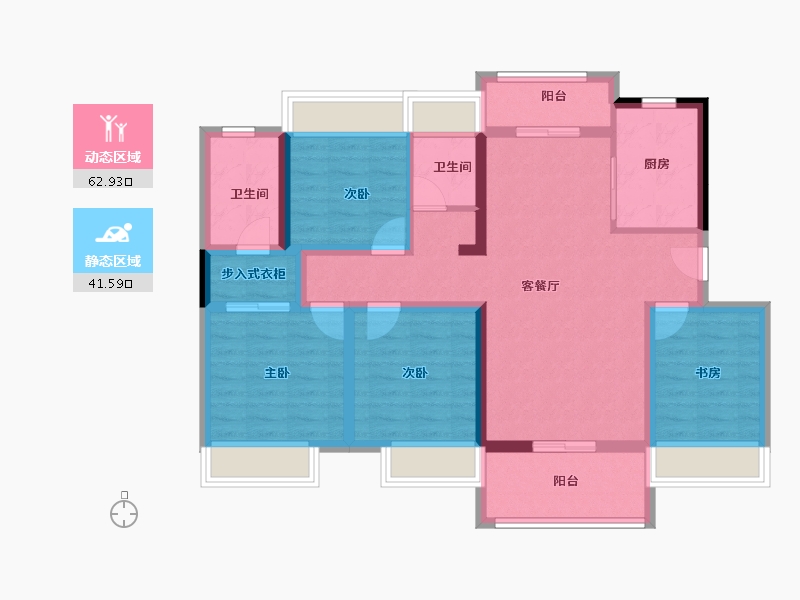 广东省-肇庆市-世茂滨江壹号-91.72-户型库-动静分区