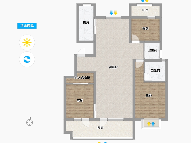 山东省-济宁市-公用瑞马悦府東郡-102.60-户型库-采光通风